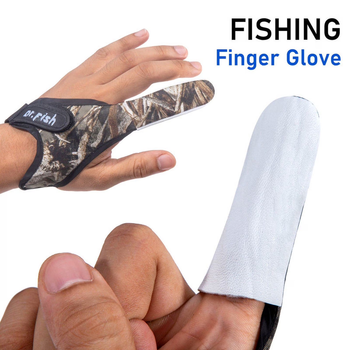 Dr Fish Finger Guard - Camo Sheepskin Tip
