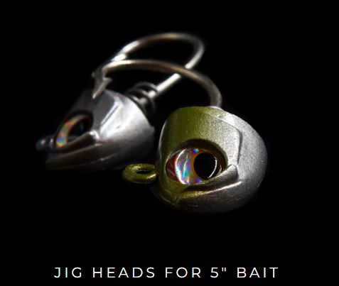 NLBN Jig Heads for 5" Paddel Tail